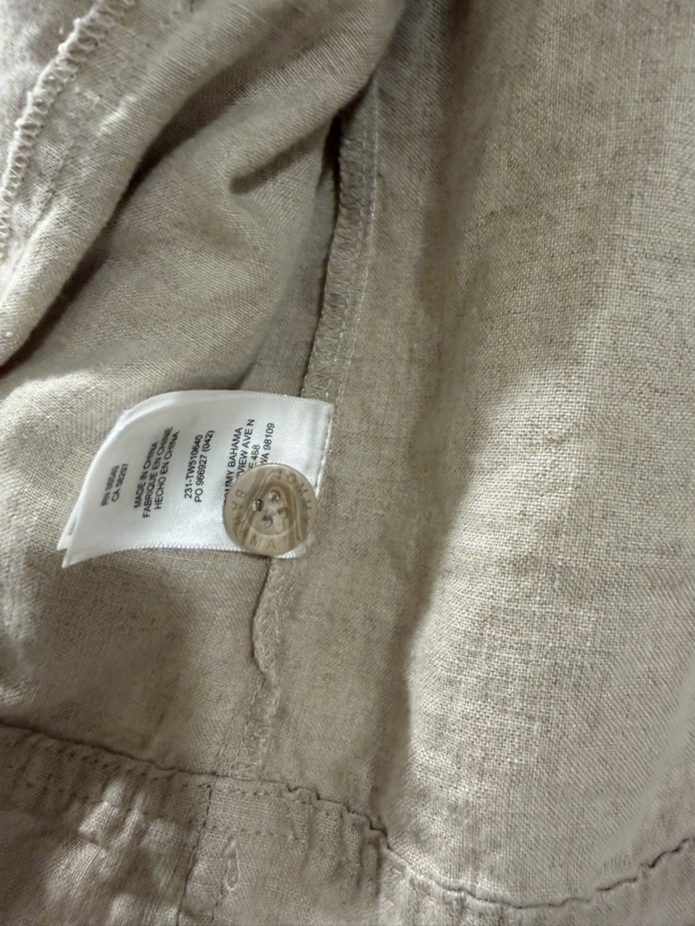 Tommy Bahama Two Palms Linen Raw-Edge Jacket in Natural Size M - Picture 5 of 7